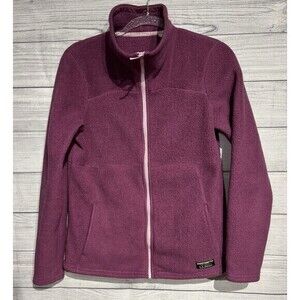 LL Bean Fleece Jacket Womens Small Katahdin Zip Up Pockets Outdoors Purple